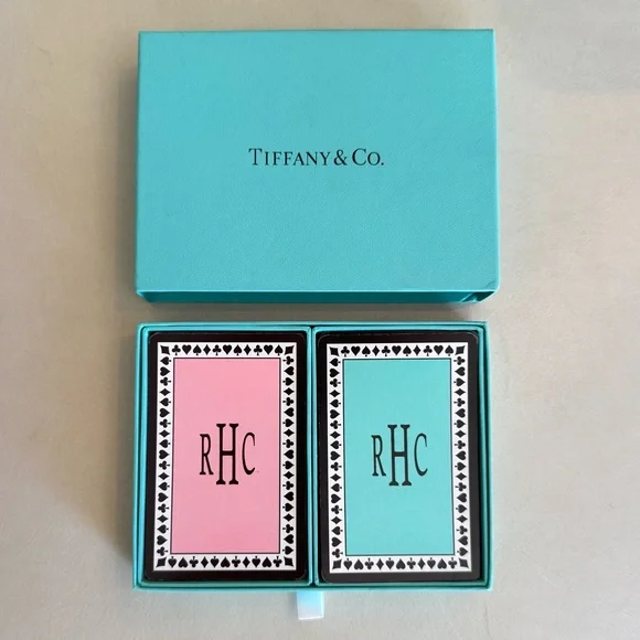 TIFFANY & CO. Playing Card Set Pink and Blue RHC or RCH Monogrammed Personalized - Picture 10 of 11